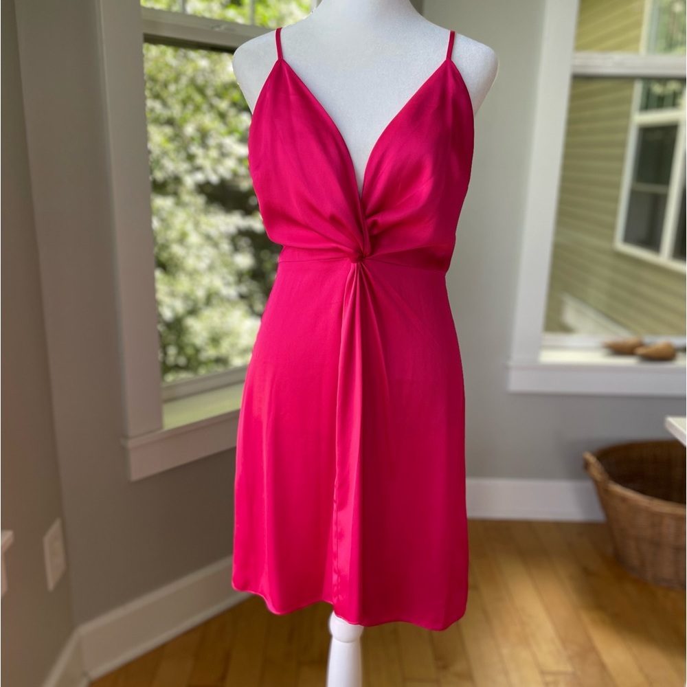 Express Hot Pink Strappy Backless Plunge Neckline Homecoming Dress Size 6